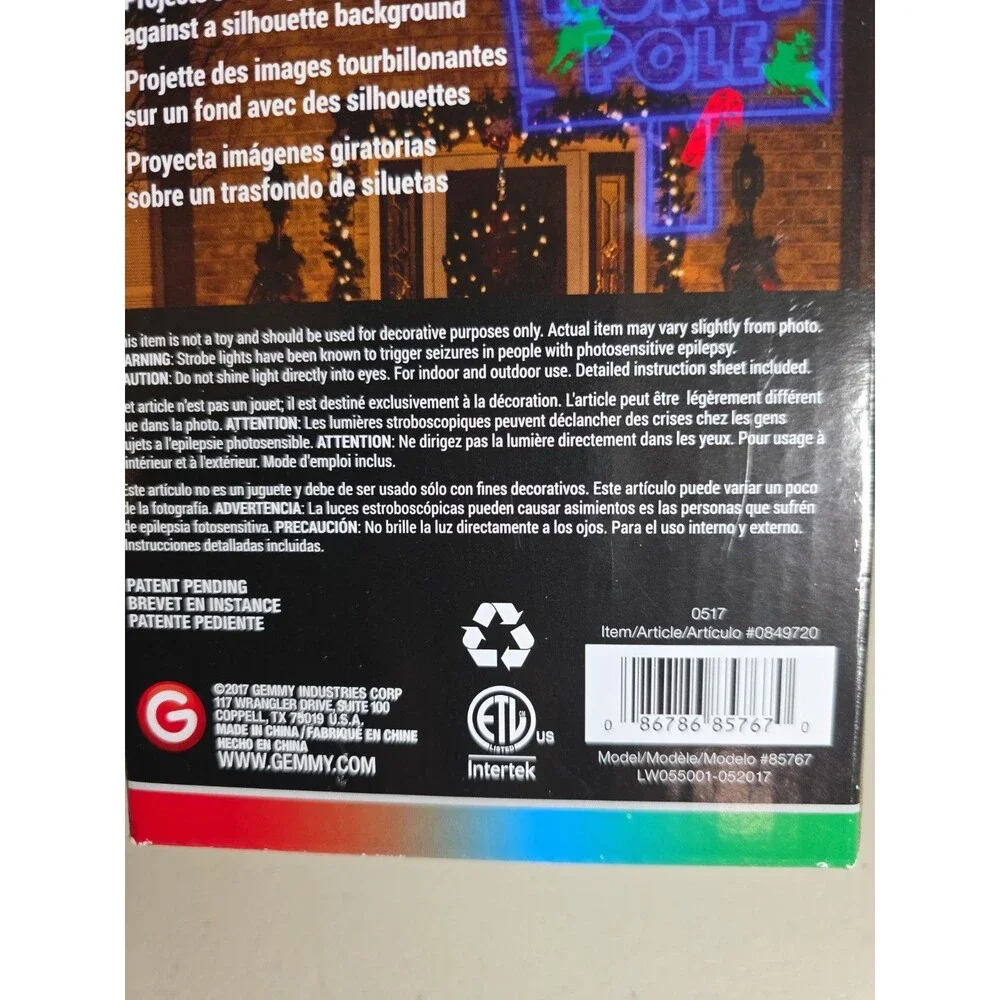 Gemmy LED Lightshow Projection Plus - Christmas North Pole LED Light Show - NIB